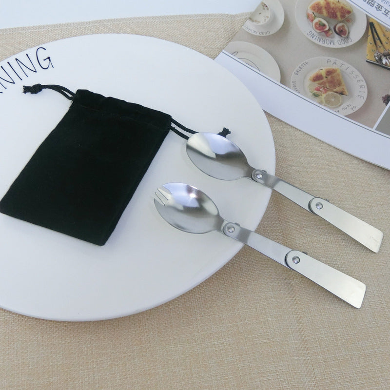 Folding Stainless Steel Spoon and Fork Travel Set