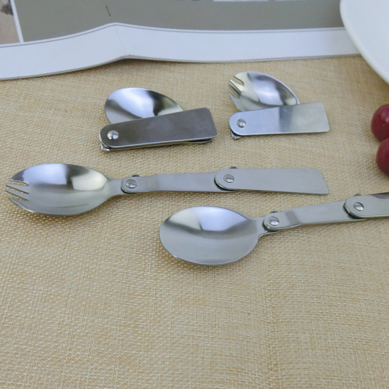 Folding Stainless Steel Spoon and Fork Travel Set