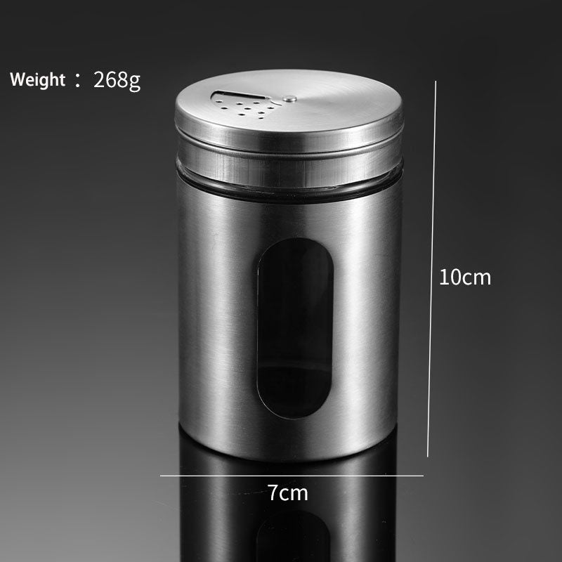 304 Stainless Steel Seasoning Shaker with Glass Window