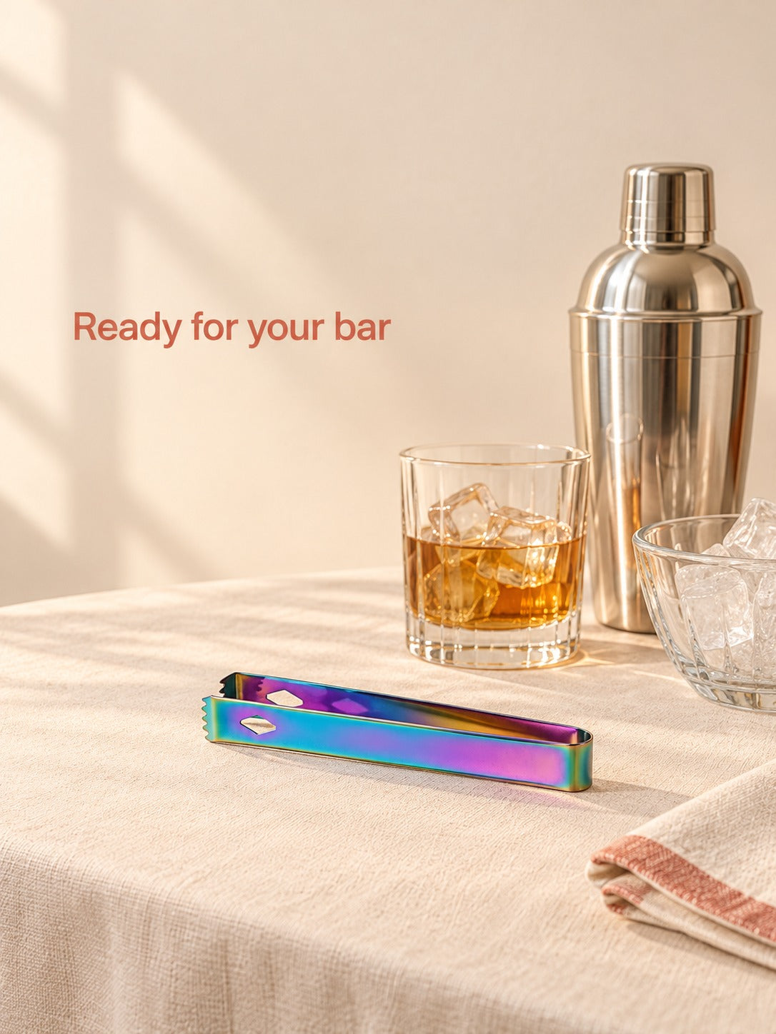 Stainless Steel Ice Clip for Bars and Buffets, 16cm