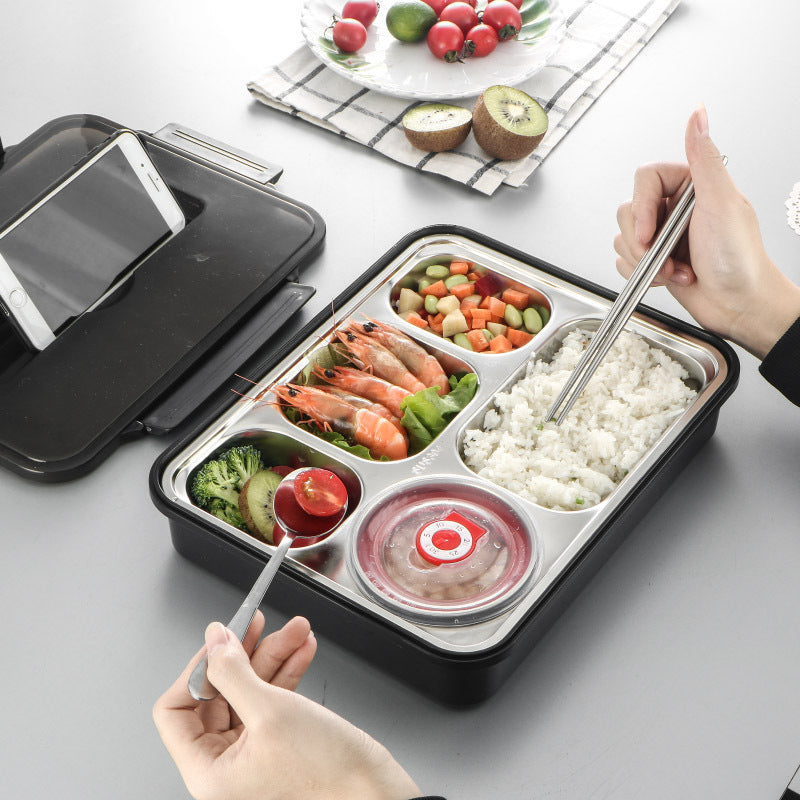 304 Stainless Steel Lunch Box with Divided Compartments