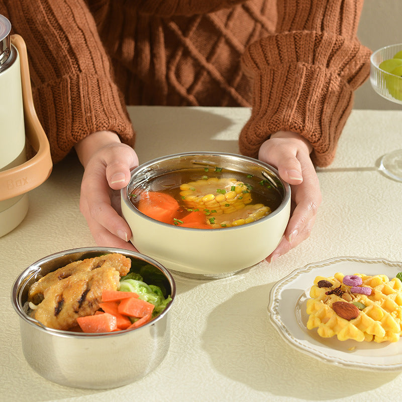 Heated Stainless Steel Lunch Box for Hot Meals at Work