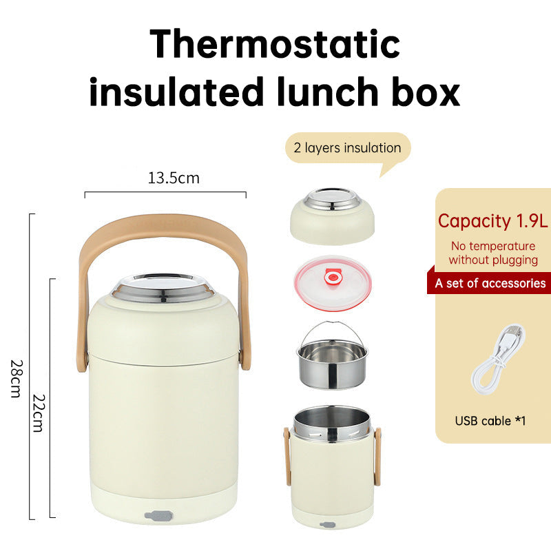 Heated Stainless Steel Lunch Box for Hot Meals at Work
