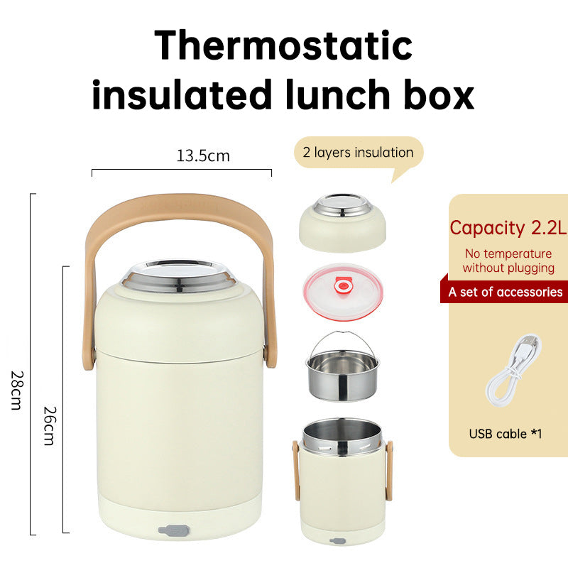 Heated Stainless Steel Lunch Box for Hot Meals at Work