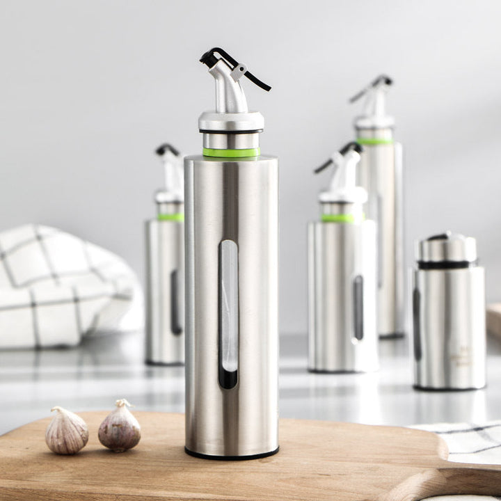 Stainless Steel Oil Dispenser with Drip-Free Pour Spout