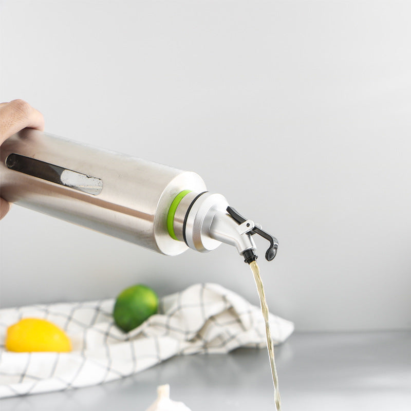 Stainless Steel Oil Dispenser with Drip-Free Pour Spout
