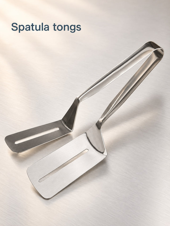 Stainless Steel Spatula Tongs for Frying & Grilling