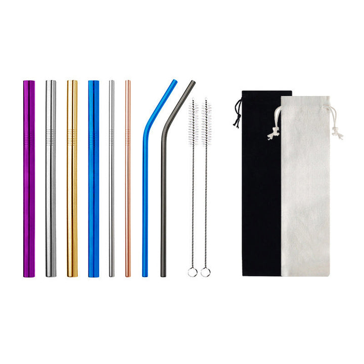 304 Stainless Steel Straws Set with Cleaning Brushes
