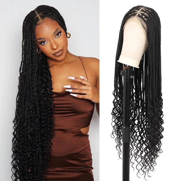 36-Inch Knotless Braided Wig With 360° Styling Looks