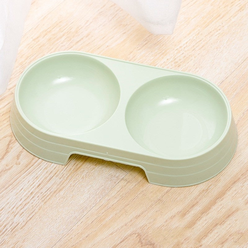 Double Pet Bowl Feeder for Cats & Small Dogs, Compact