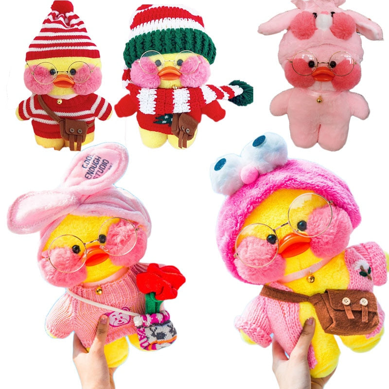 30cm Kawaii Duck Plush Toy With Charming Seasonal Outfits