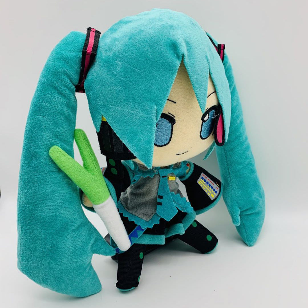 30cm Standing Miku Plush With Green Onion Accessory