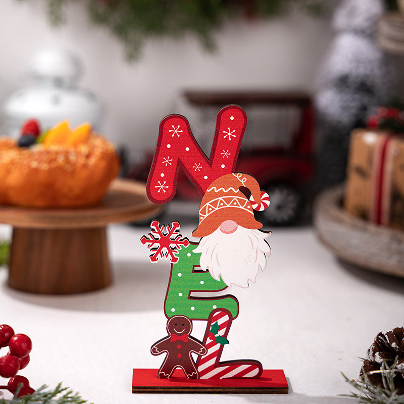 Wooden Christmas Ornament for Playful Tabletop Charm