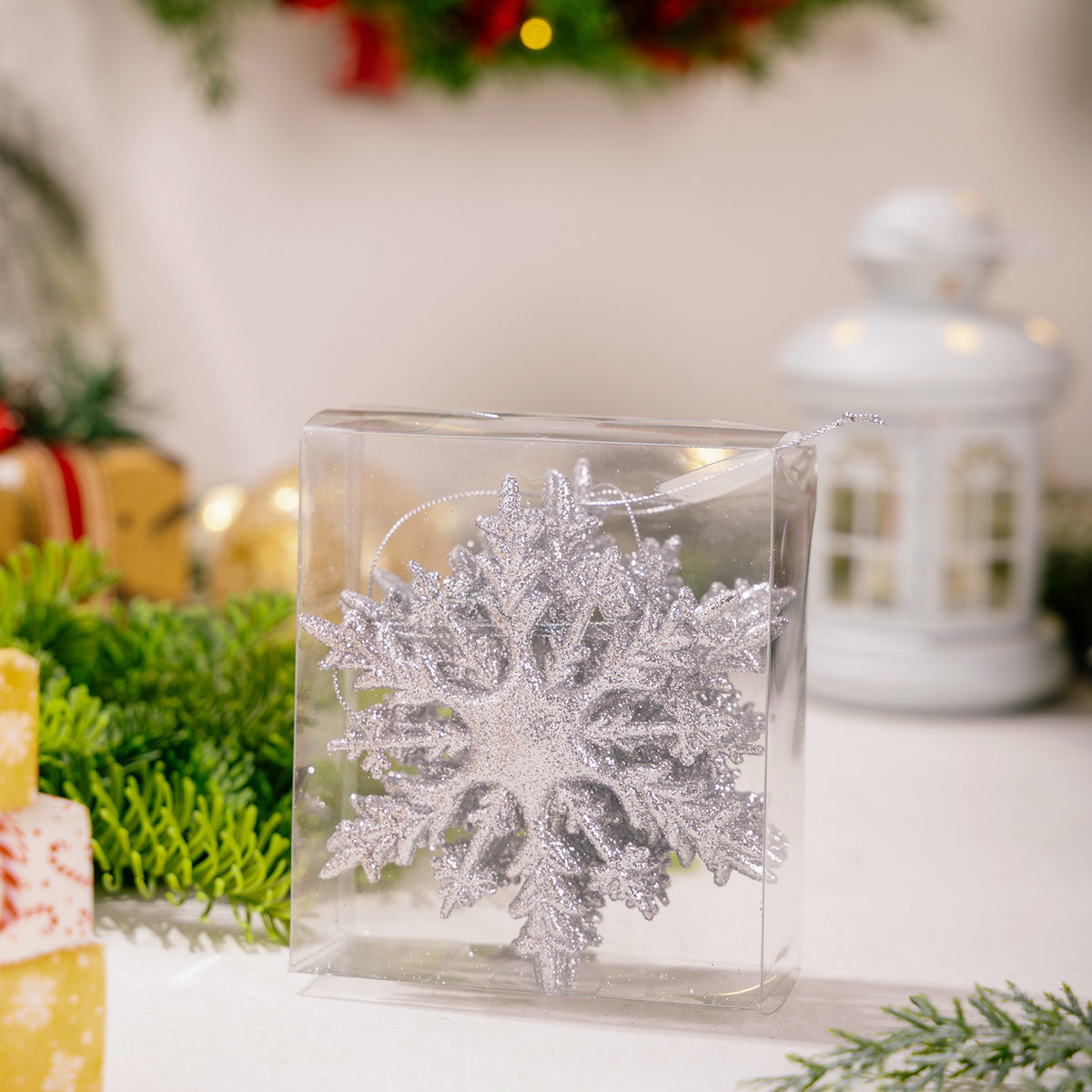 Glitter Snowflake Ornaments for Colorful Christmas Trees
