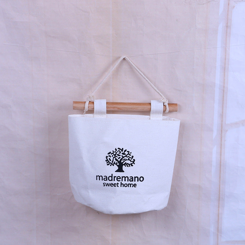 Wall-Mounted Cotton Canvas Storage Bag for Small Items