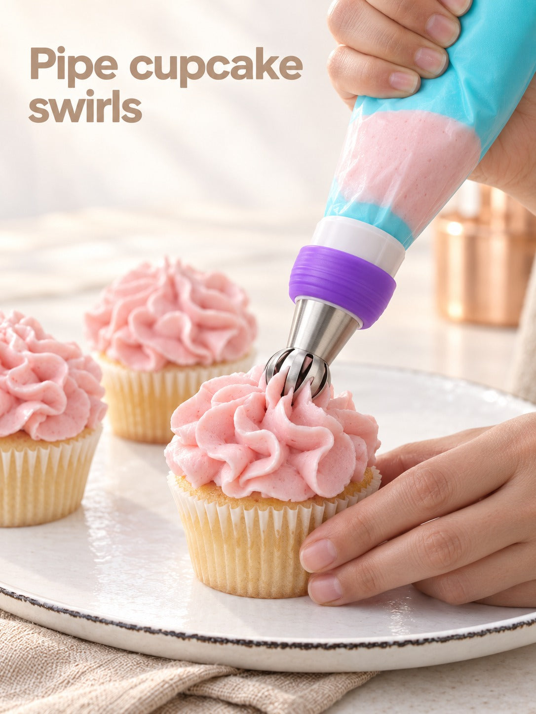 32-Piece Piping Nozzle Set for Rosette Cupcakes