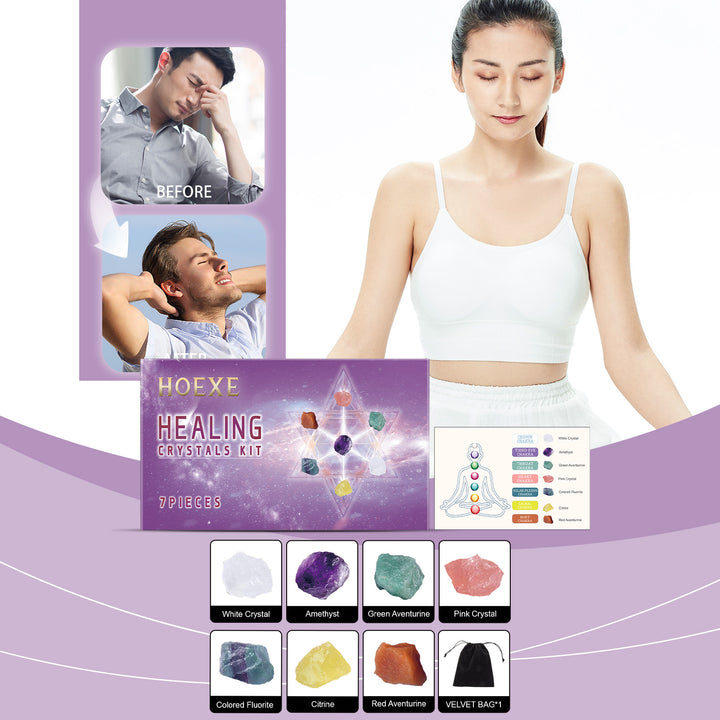 7-Piece Crystal Meditation Kit for Calming Home Decor