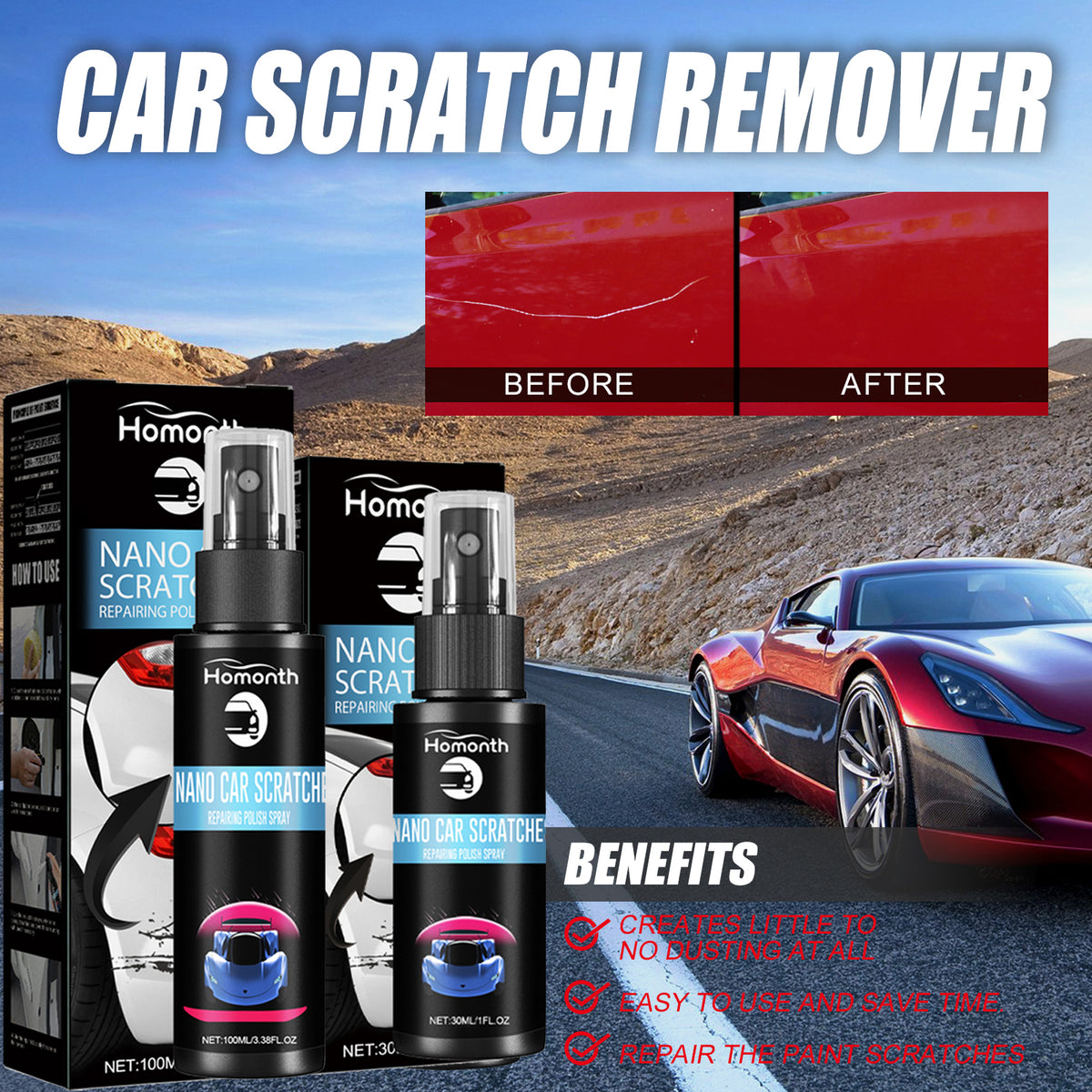 Car Scratch Repair Spray for Quick Paint Touch-Ups