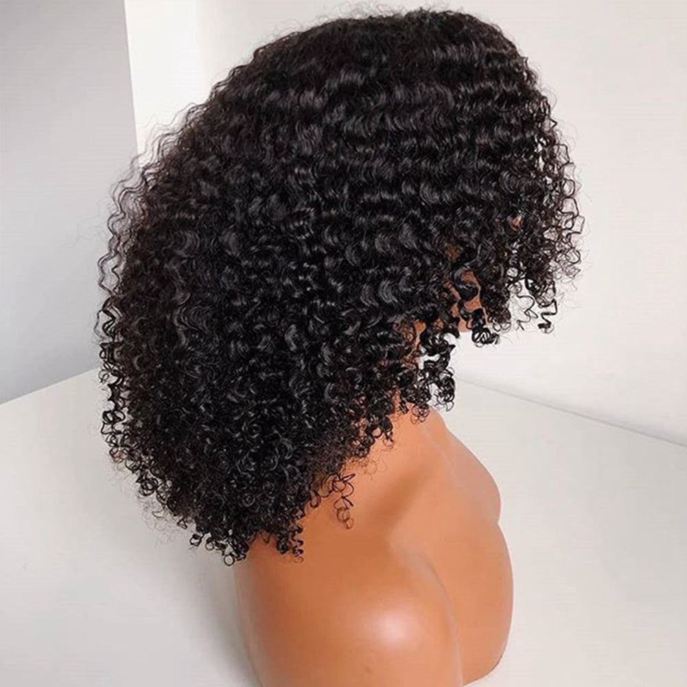 Curly Bob Front Lace Wig With Natural Hairline