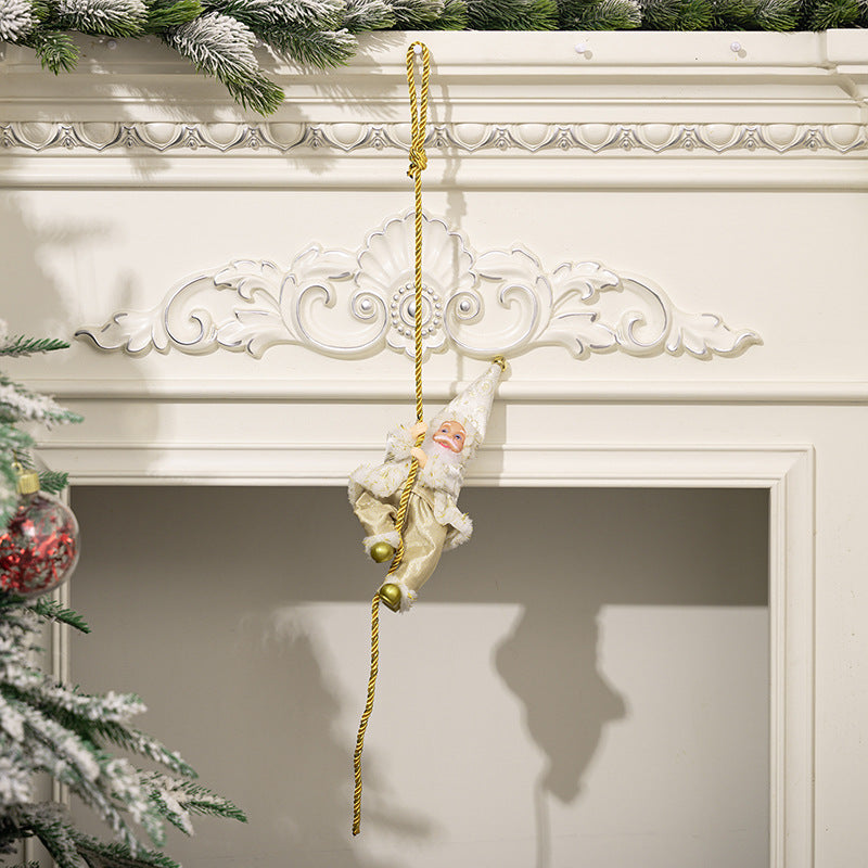 Climbing Santa Christmas Ornament for Festive Displays