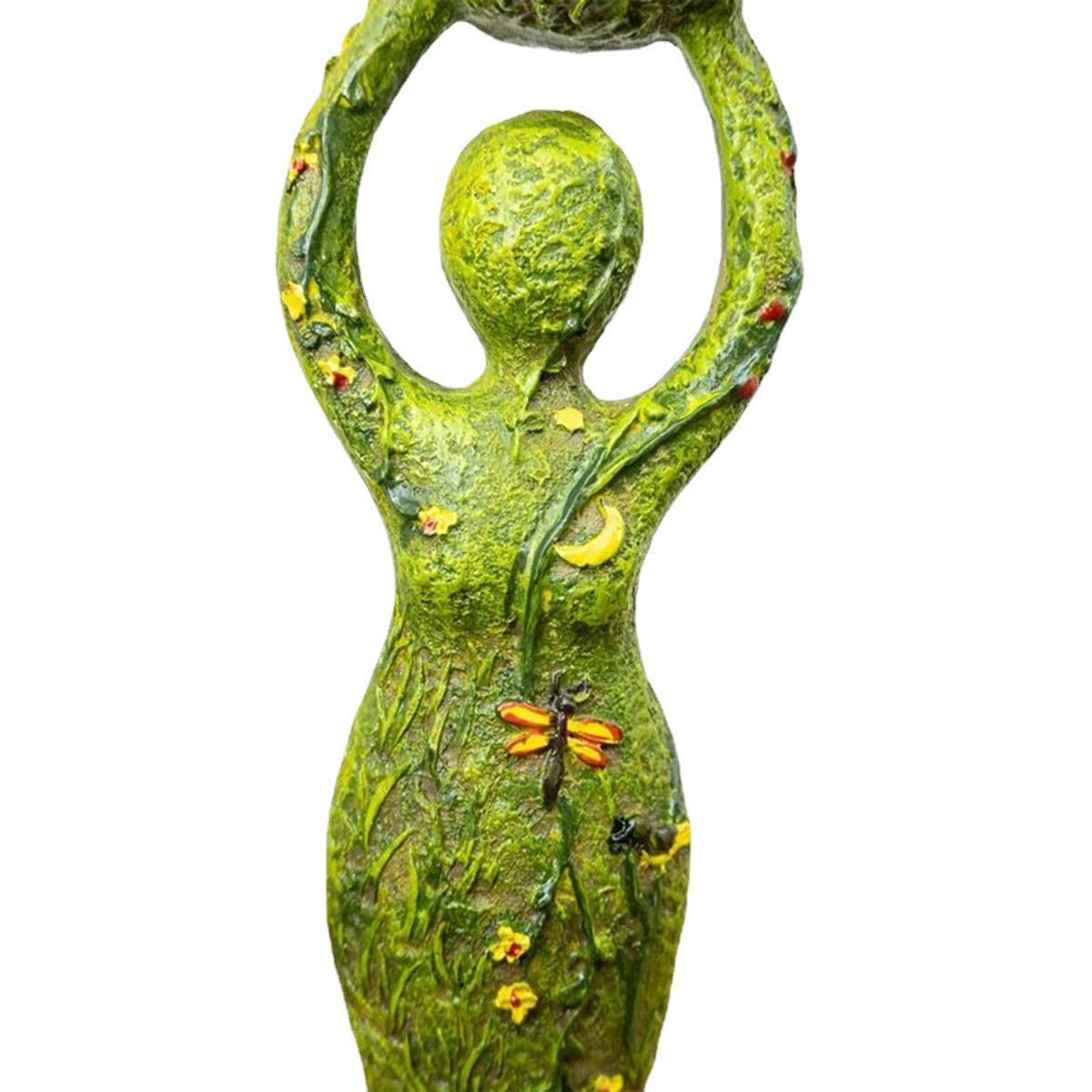 Resin Goddess Garden Statue with Tea Light Bowl Decor