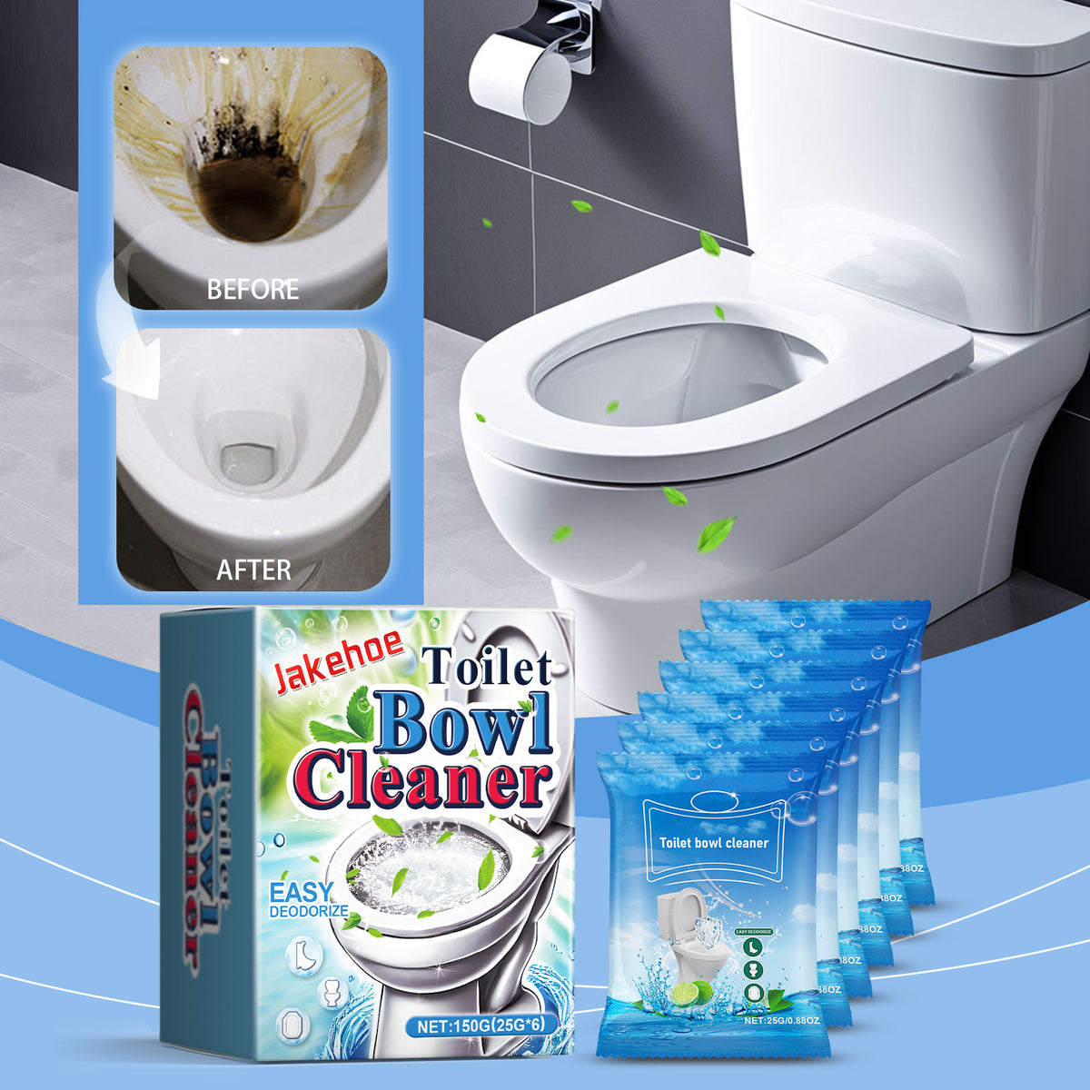 Toilet Cleaning Powder for Stubborn Stains & Scale