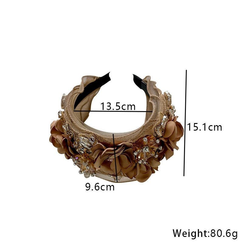 Crystal Flower Statement Headband for Special Events