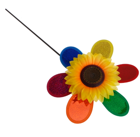 Holographic Sunflower Wind Spinner for Garden Yard Decor