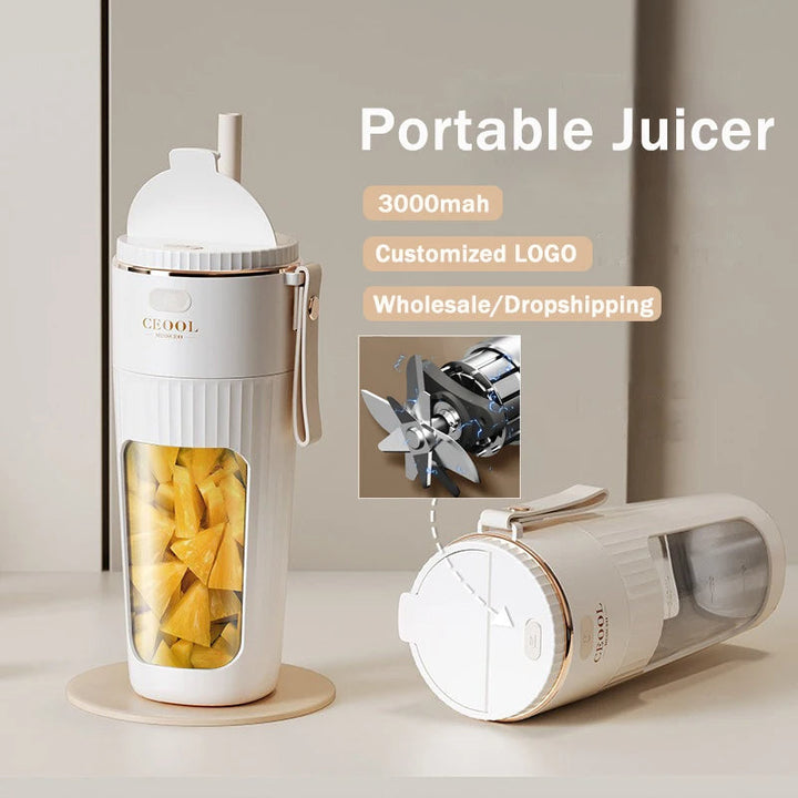 Portable Wireless Juicer Cup with Straw, 340ML Blender