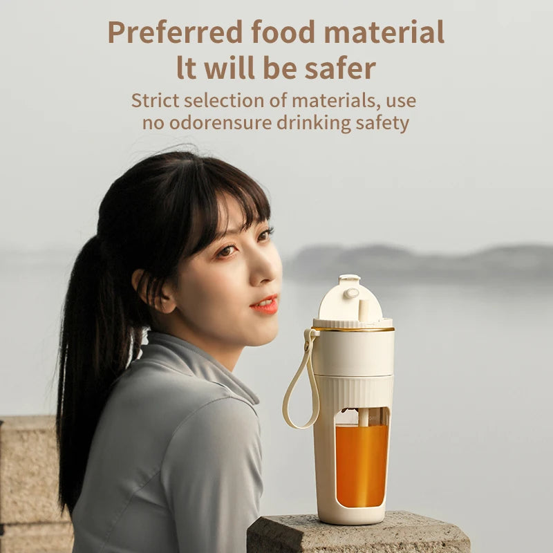 Portable Wireless Juicer Cup with Straw, 340ML Blender