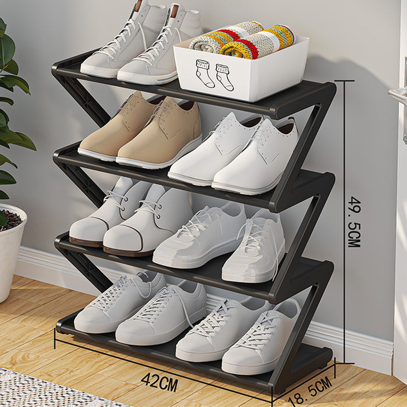 Z-Shaped Shoe Rack: Holds 8 Pairs in Slim Footprint