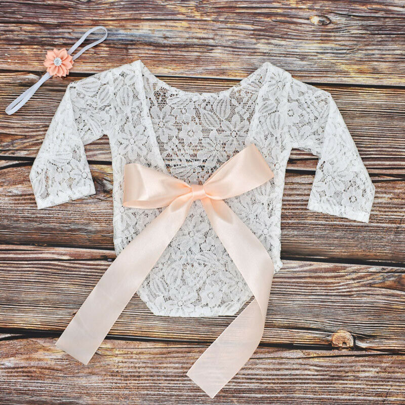 Newborn Lace Bodysuit Set for Ethereal Baby Portraits