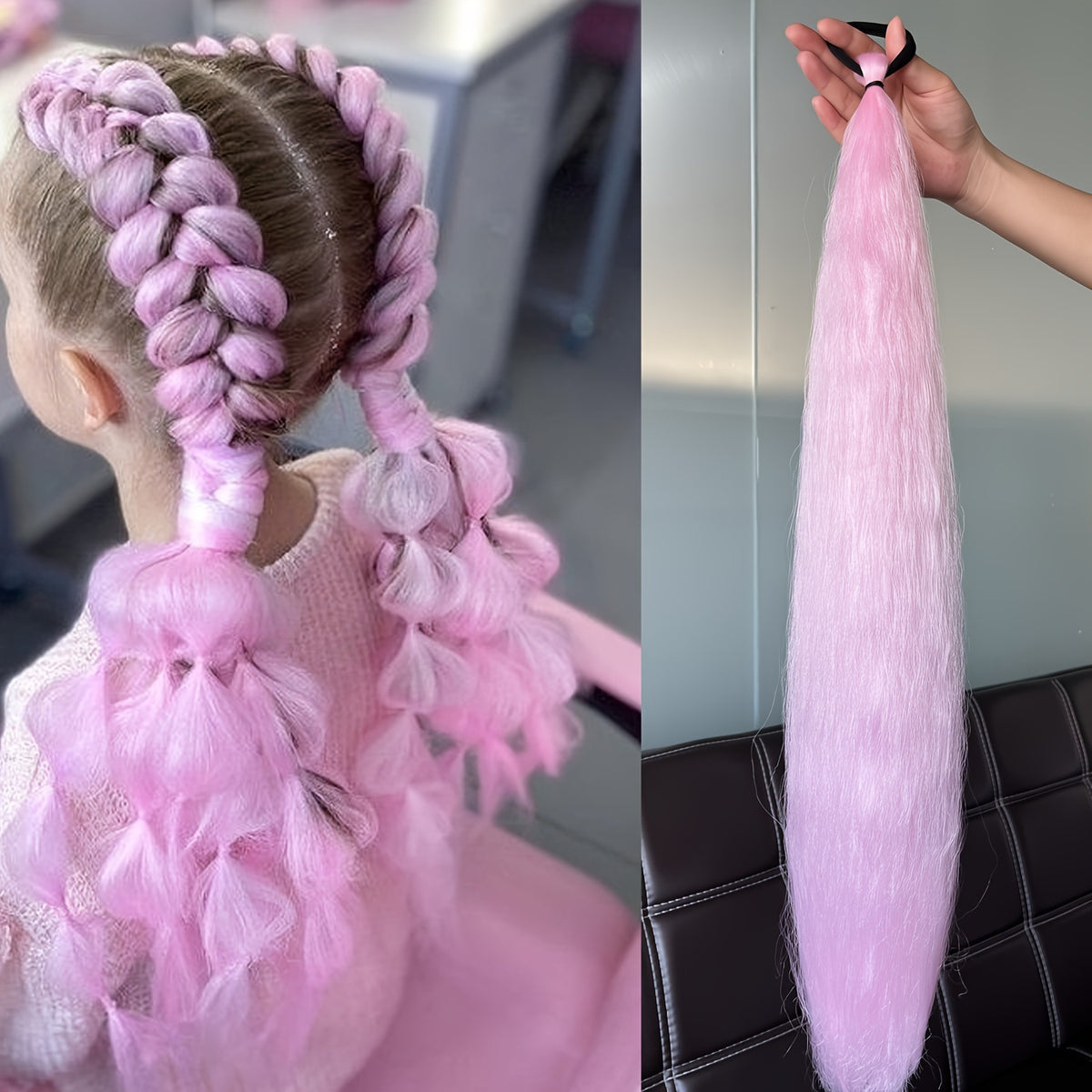 Colorful Ponytail Hair Extensions — Instant Braid Makeover