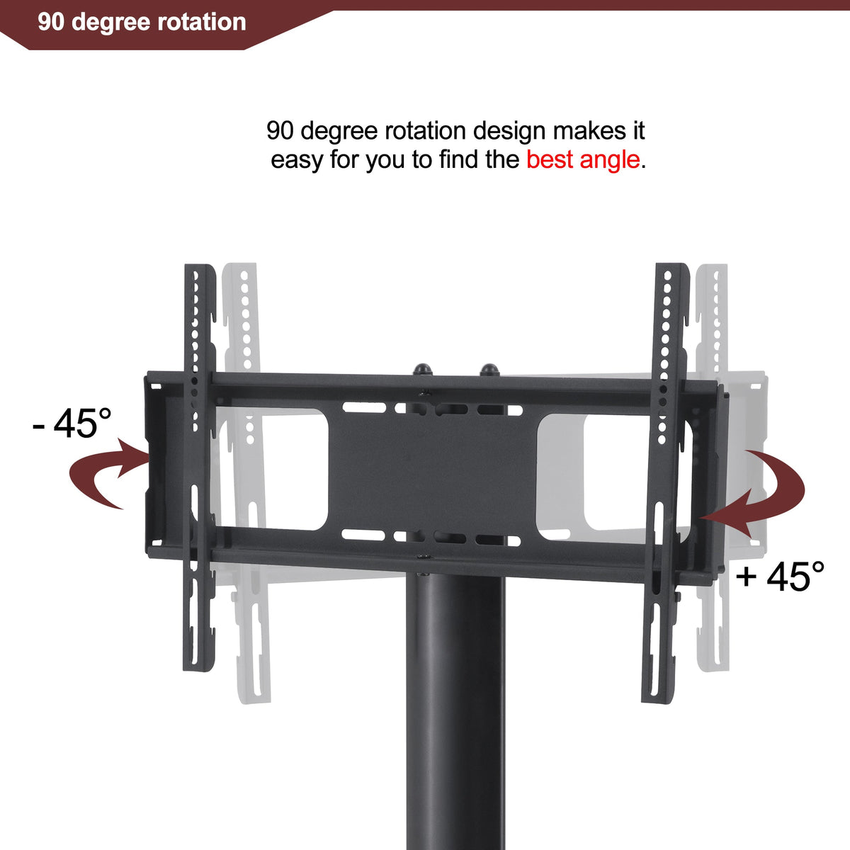 3-Tier Glass TV Stand with Height-Adjustable Swivel Mount