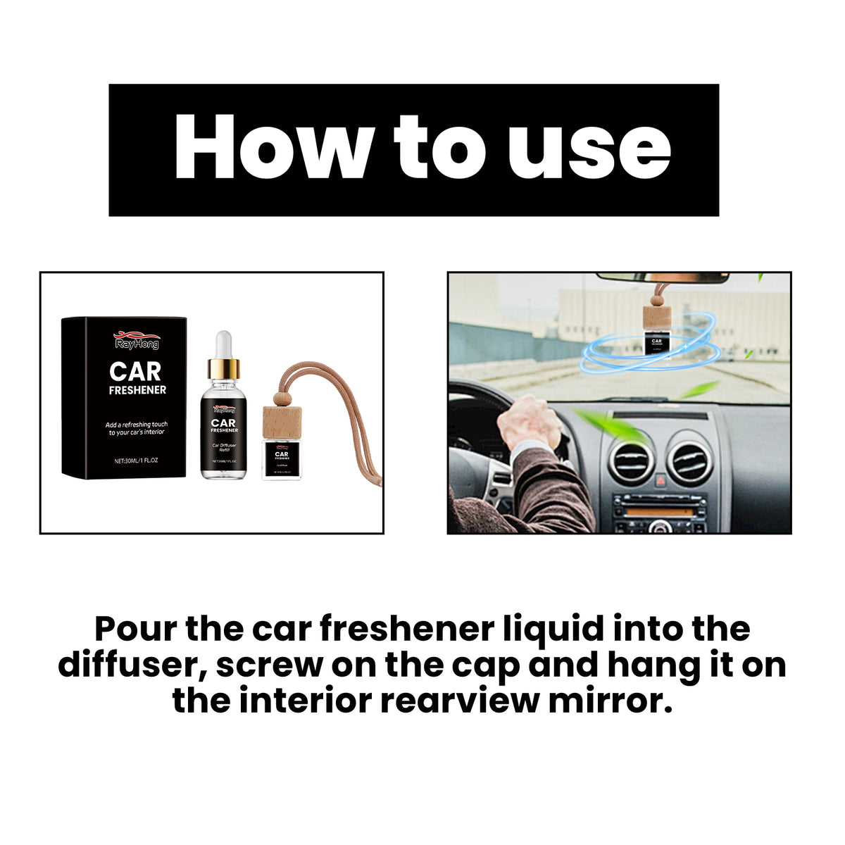 Car Air Freshener With Refillable Lasting Freshness