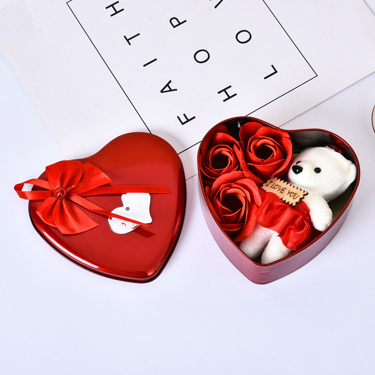 Rose Gift Box with Teddy Bear | Ready-to-Give Romance