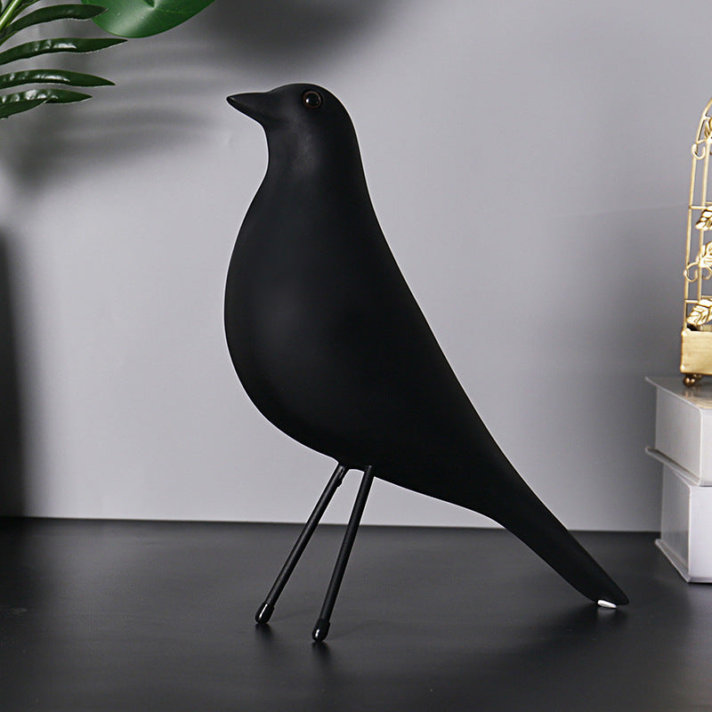 Resin Bird Ornament for Modern Shelf and Table Decor