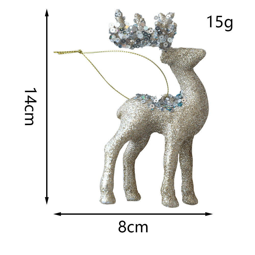 Sparkling Plush Reindeer Christmas Tree Ornament Decor