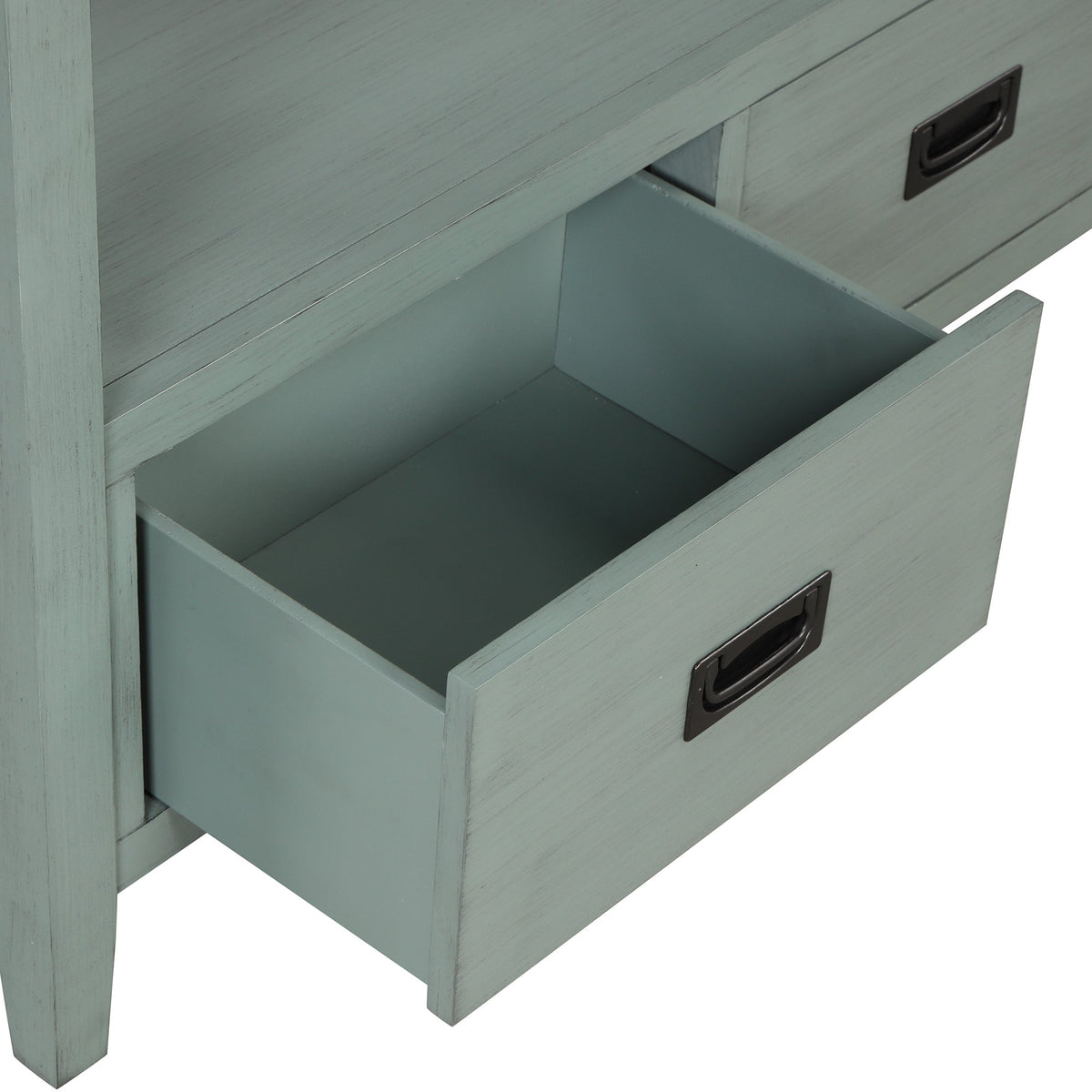 Farmhouse Entryway Console Table with Drawers, Retro Blue