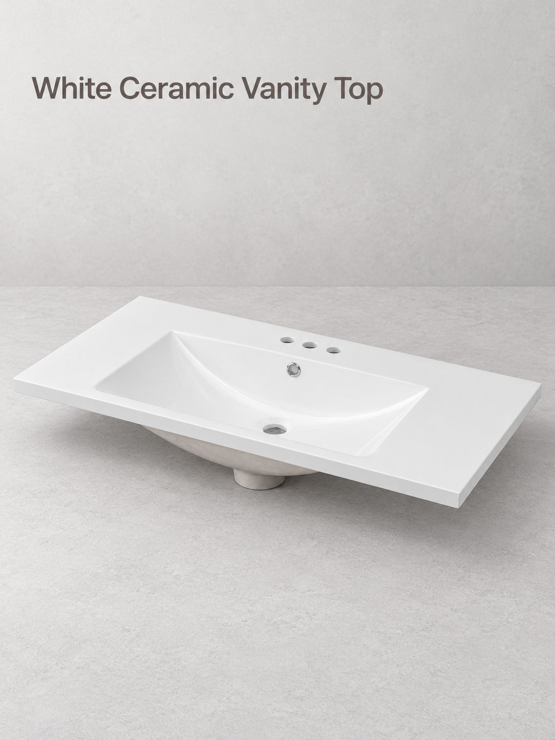 36 Inch Bathroom Vanity Top with White Ceramic Basin