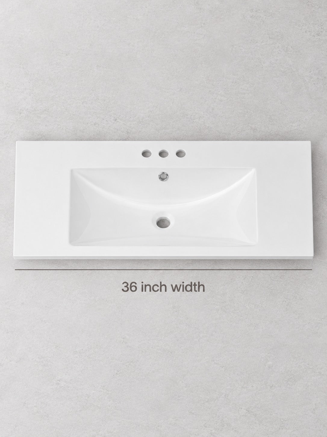 36 Inch Bathroom Vanity Top with White Ceramic Basin