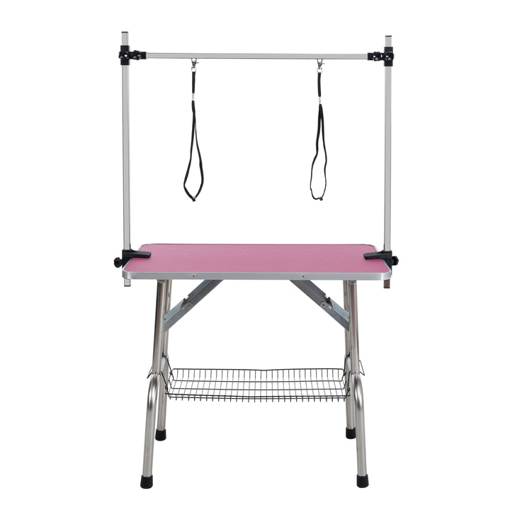 36-Inch Folding Dog Grooming Table With Restraints