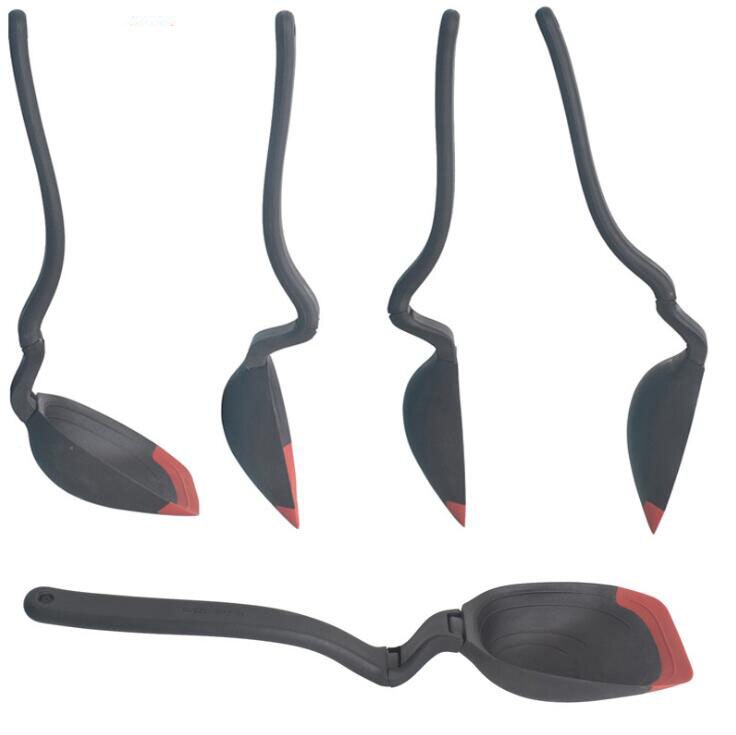 Silicone Long Handle Spoon With Ladle and Measuring Scales
