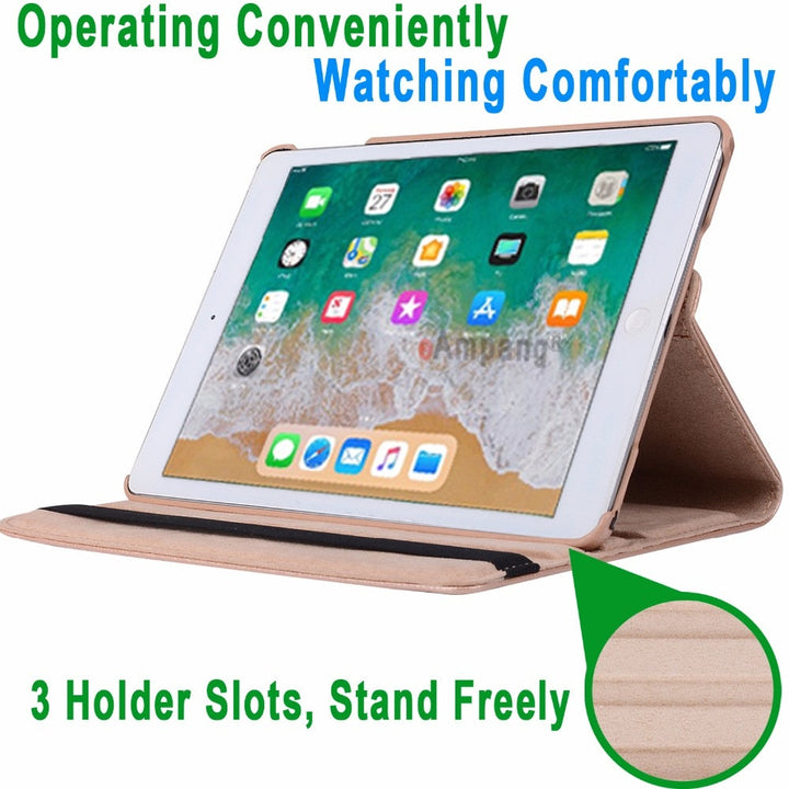 360 Rotating Leather iPad Air Case with Stand & Sleep