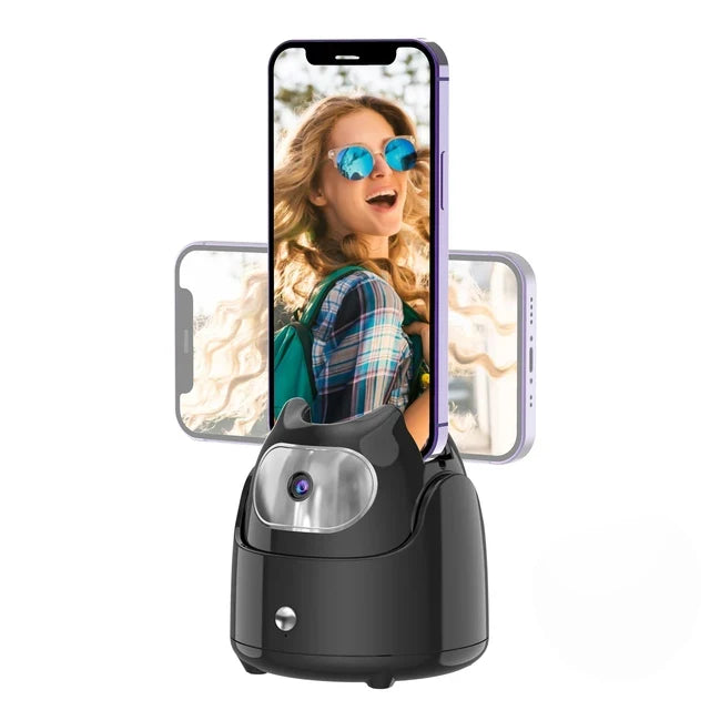 AI Face Tracking Phone Holder with 360° Rotation, No App
