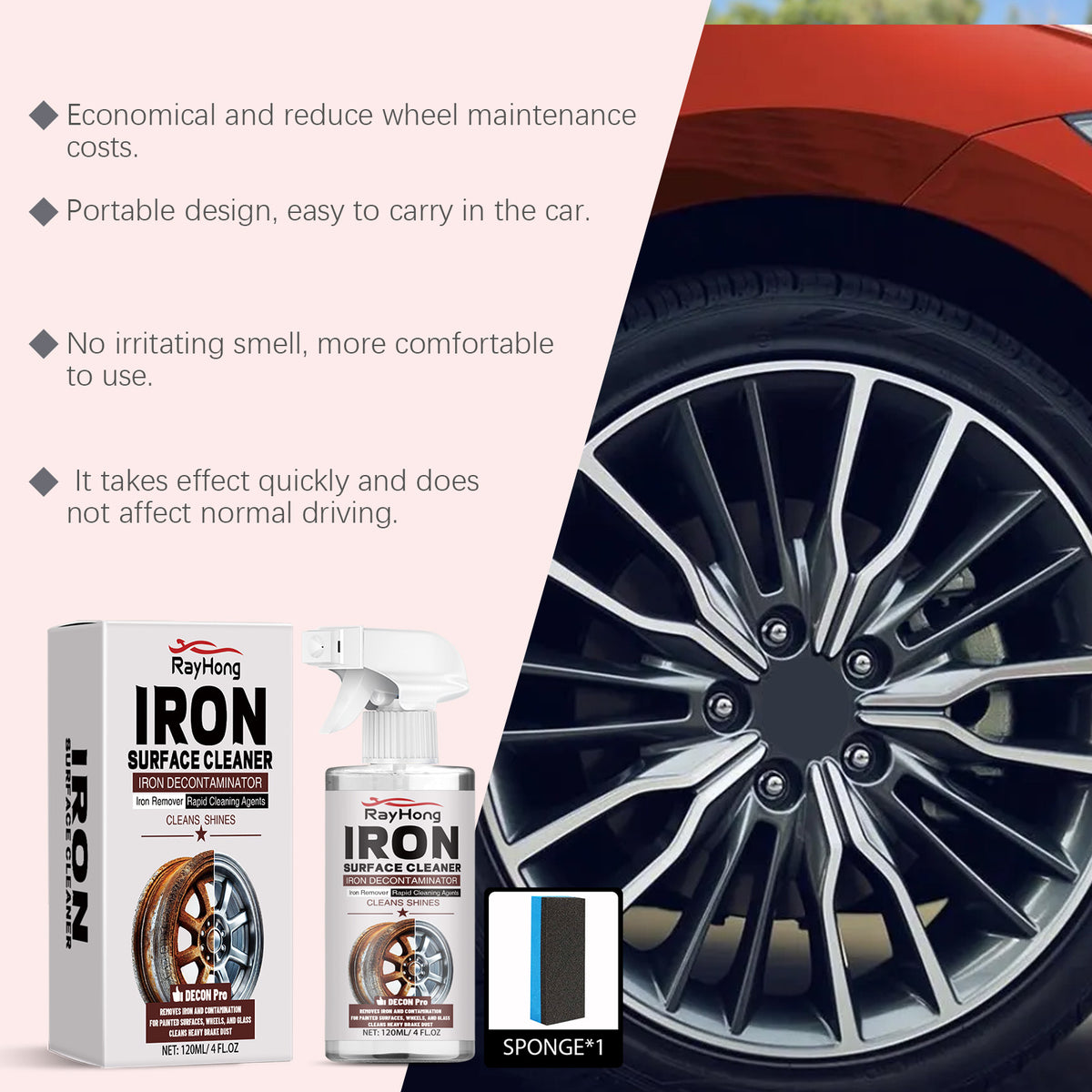 Automotive Wheel Rust Remover & Rim Cleaner Spray 120ml