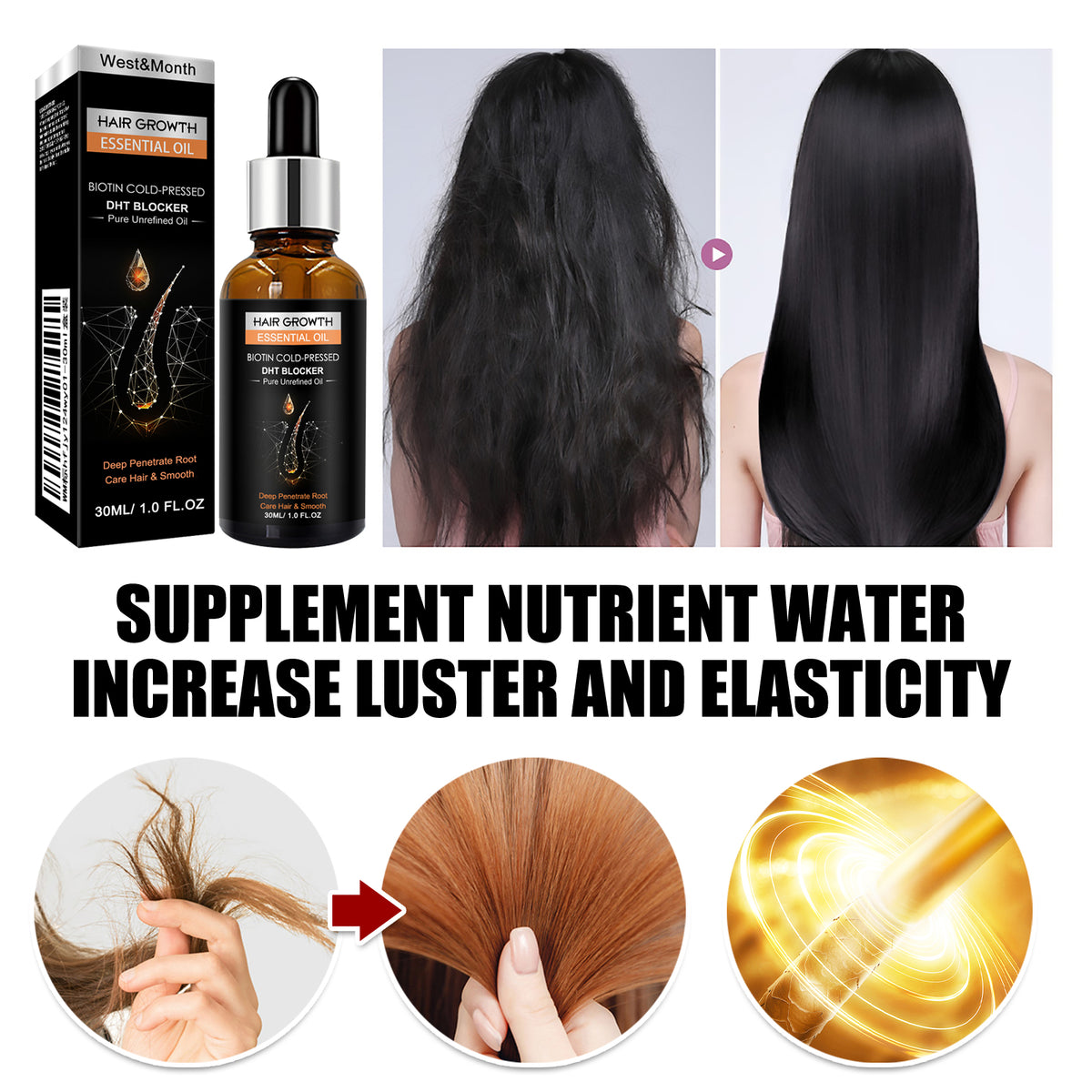 Biotin Hair Growth Oil for Dry Hair and Scalp Care