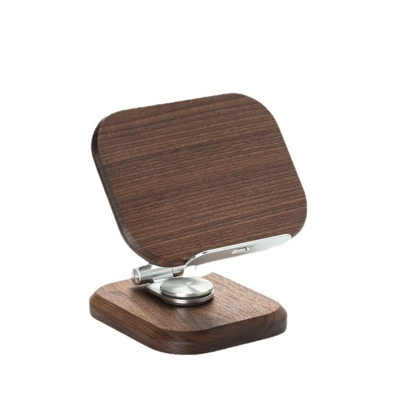 Walnut Wood Phone Stand for Desk, Adjustable & Rotating