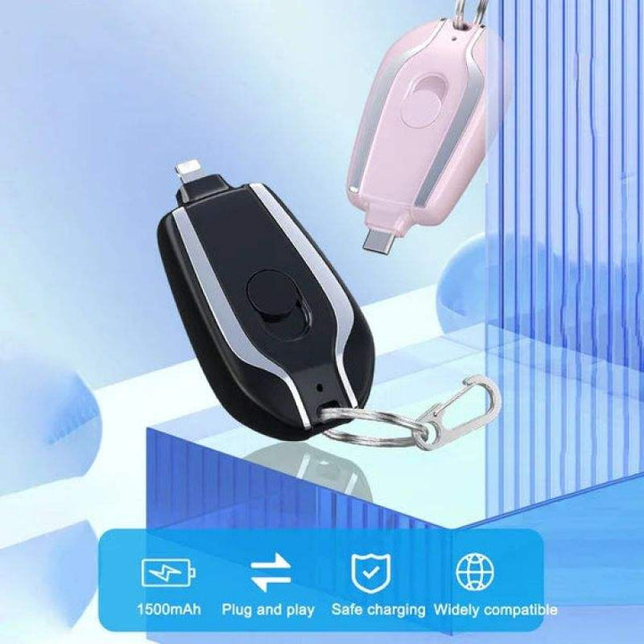 Keychain Phone Charger 1500mAh Portable Emergency Power