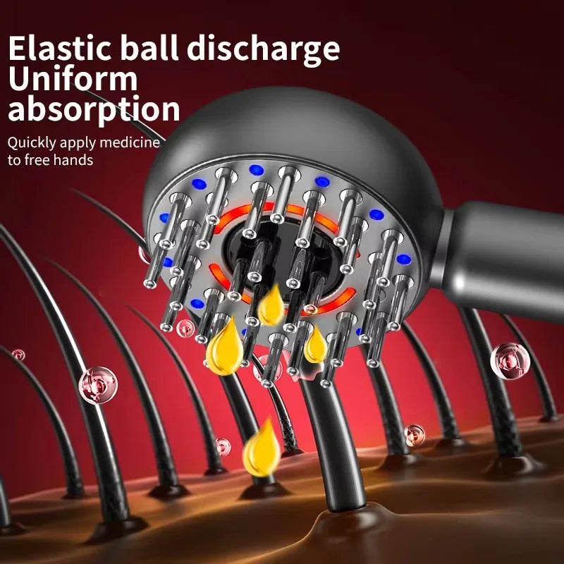 Electric Scalp Massager With Serum Guide and Red Light